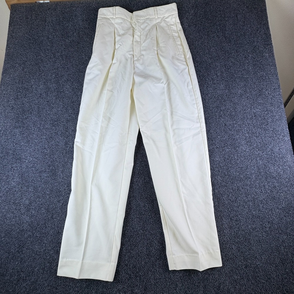 Lord Isaacs Dress Pants Womens 28x28 Off White Pleated Front Straight Leg Casual
